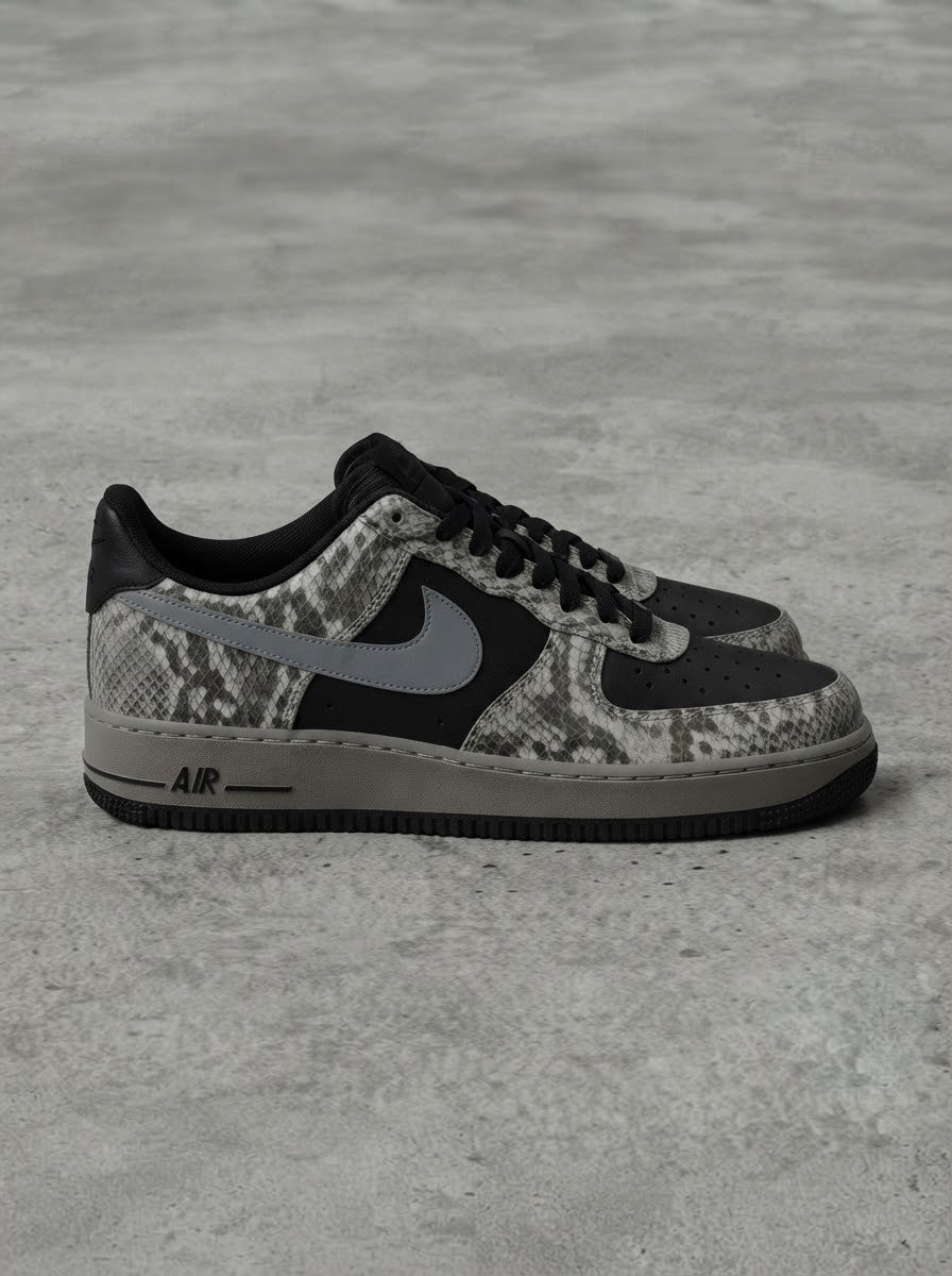 Nike Air Force 1 Low Snakeskin Negro/Gris
