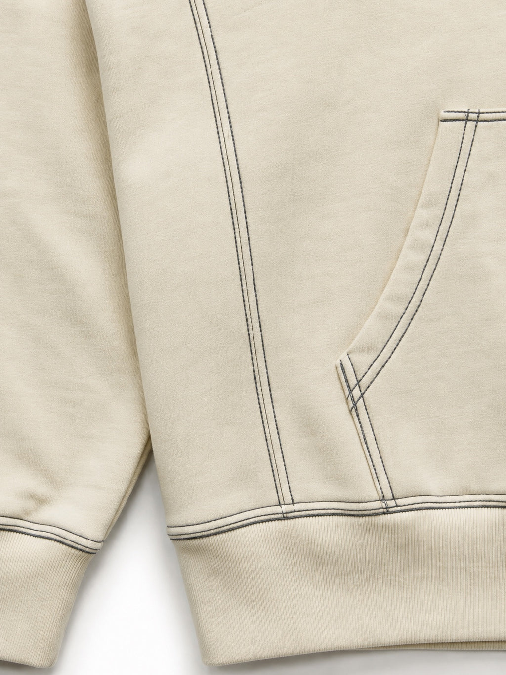 Buzo Hoodie Supreme Contrast Stitch - Crema