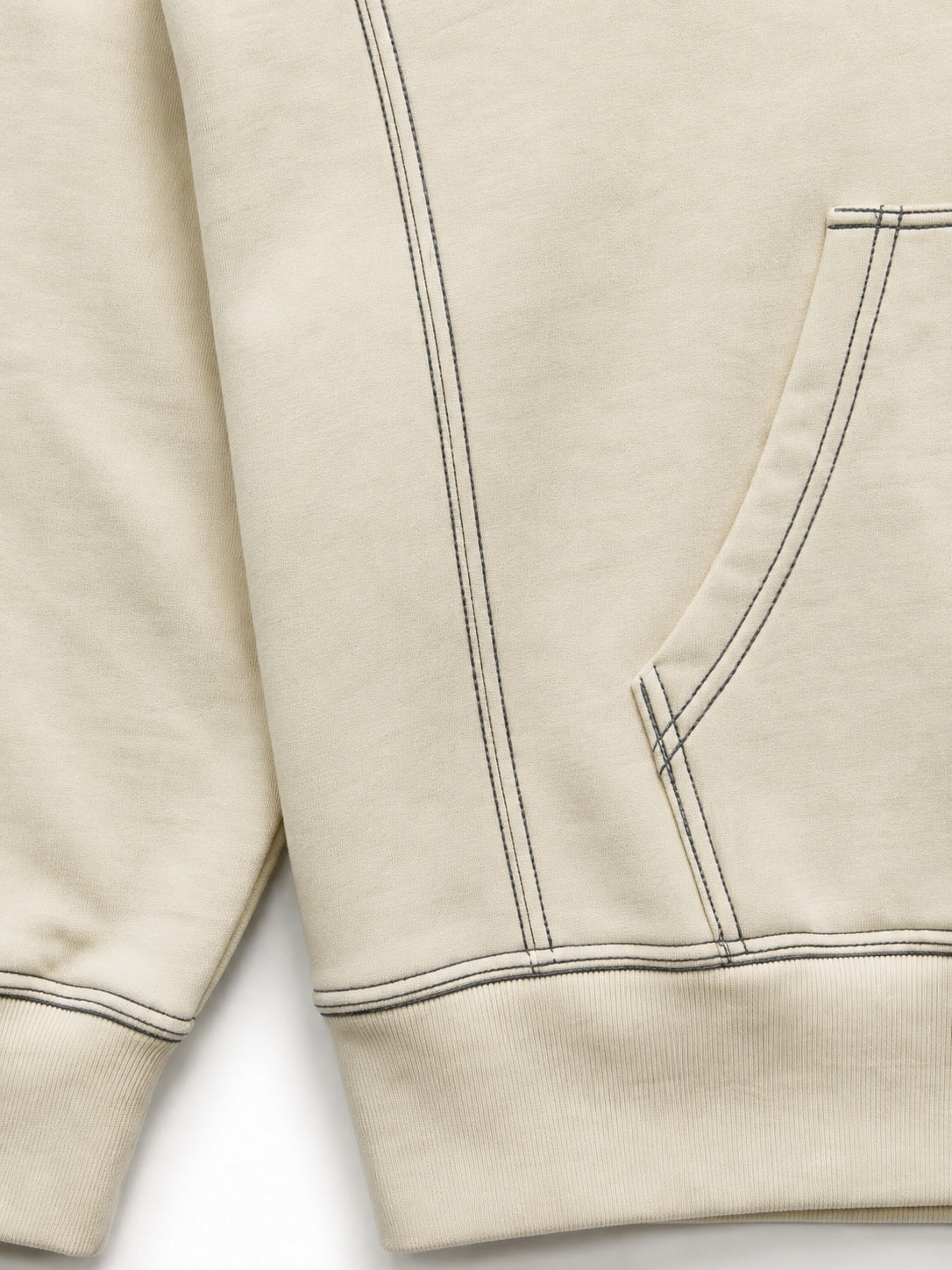 Buzo Hoodie Supreme Contrast Stitch - Crema