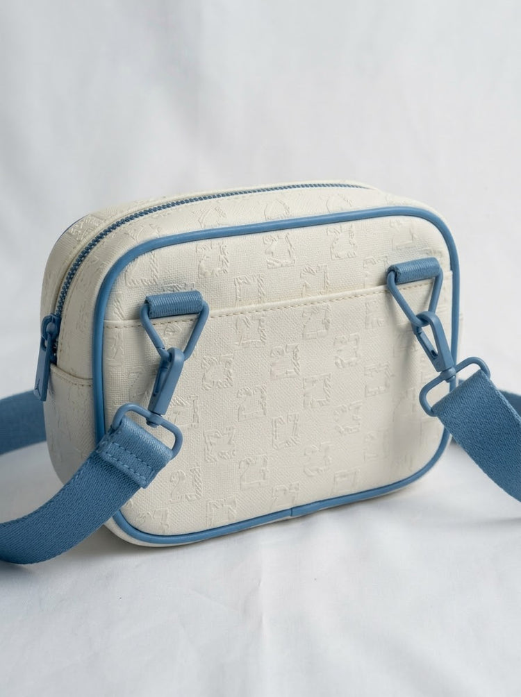 Bolso Crossbody Jordan Monogram Blanco / Azul UNC (Celeste)