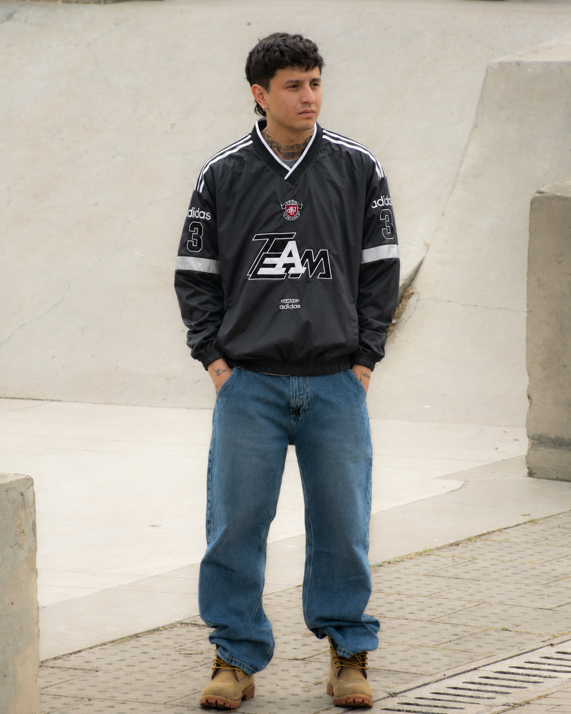 Chaqueta Adidas Team Vintage Negra Retro 90s