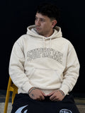 Buzo Hoodie Supreme Contrast Stitch - Crema