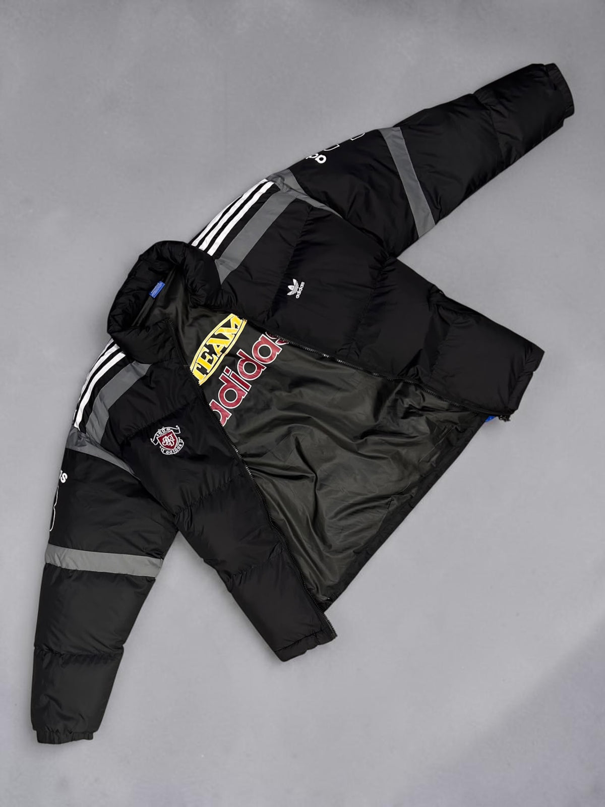 Chaqueta Puffer Adidas Originals Team "3" Negra / Gris