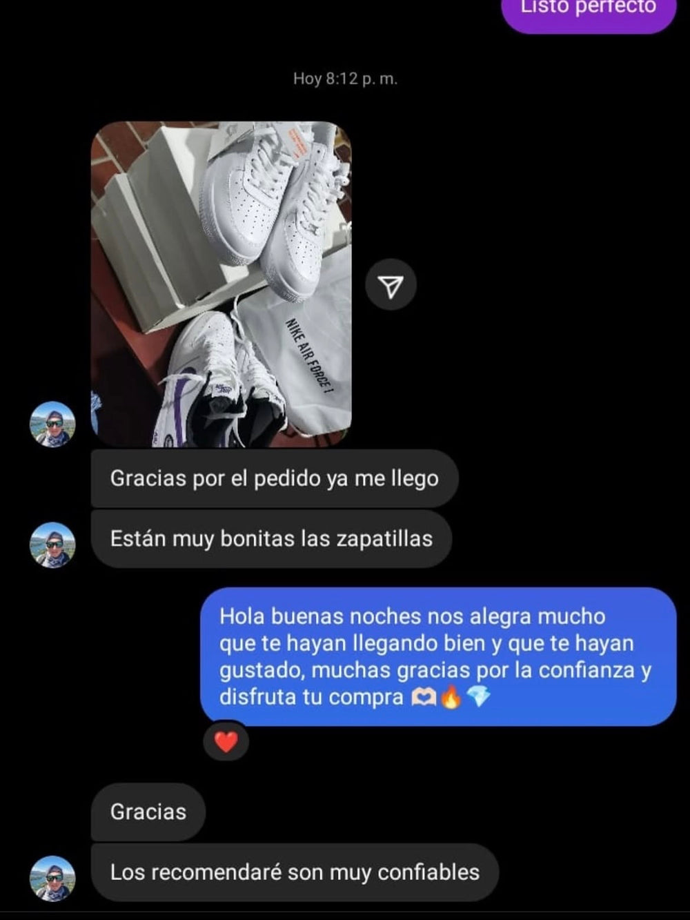 Mensaje de un cliente